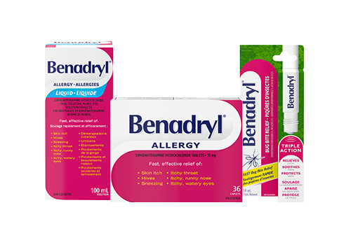 A group of Benadryl products