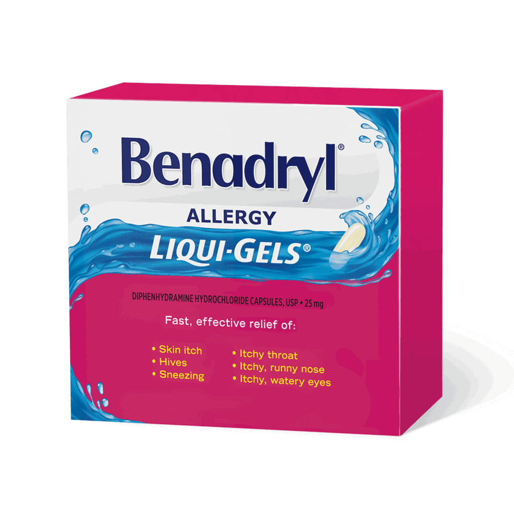 Benadryl's Allergy Medicine Liqui-Gels Box