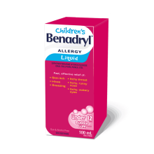 Benadryl's Children's Allergy Medicine Liquid Bottle