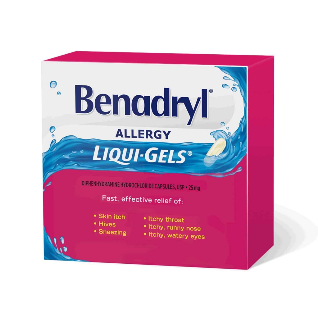 Benadryl's Allergy Medicine Liqui-Gels Box