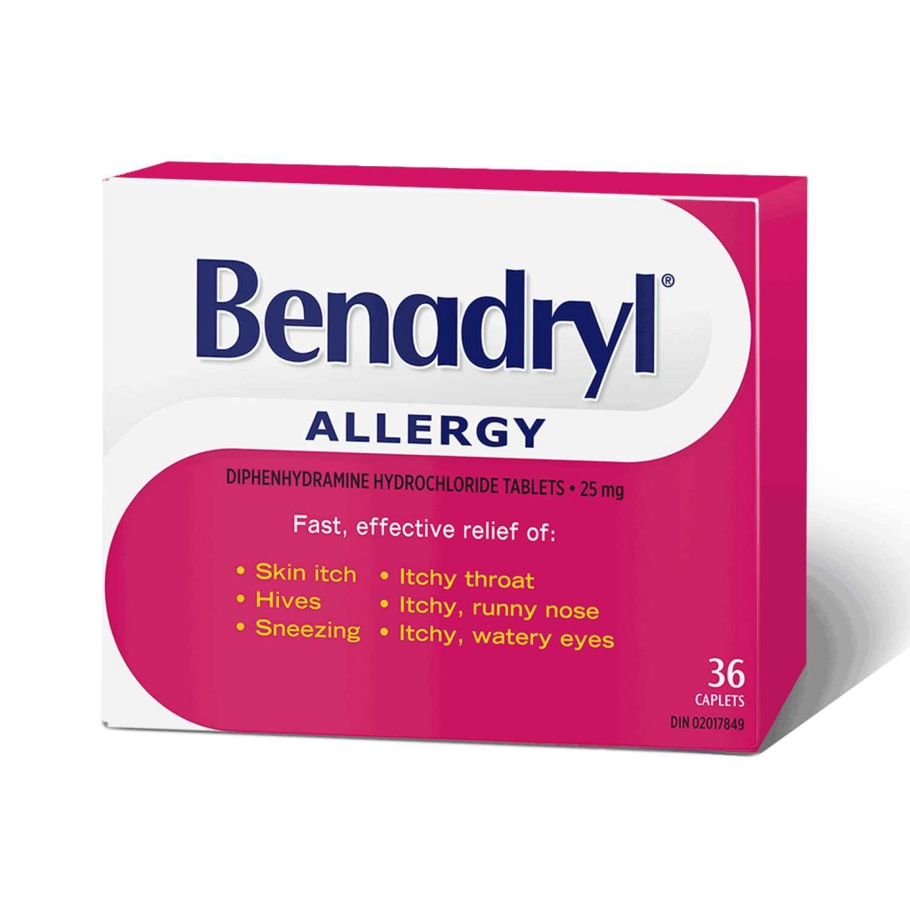 Benadryl's Allergy Medicine Caplets Box